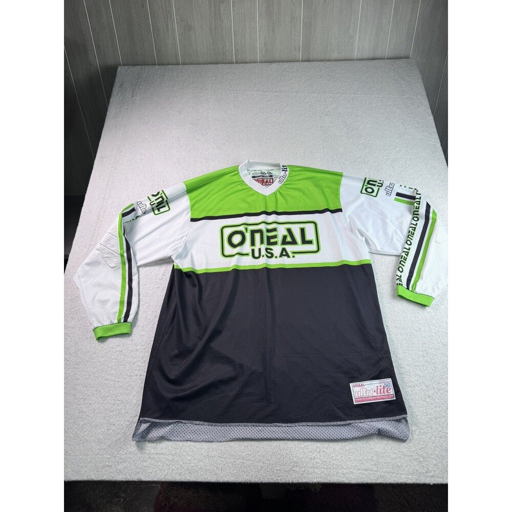 O'Neal Ultra-Lite 83 Motocross Jersey Men's 2XL White Green Black Long Sleeve MX